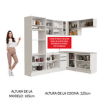 Cocina Integral de Esquina Glamy 4.20 m Blanco 01
