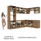 Cocina Integral de Esquina Glamy 4.80 m Marrón 01