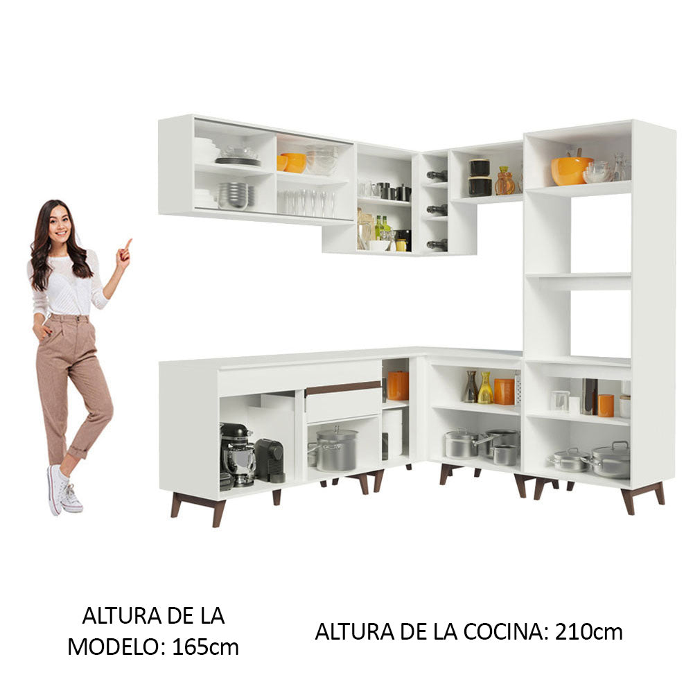 Cocina Integral de Esquina Reims 4.00 m con Encimera Blanco 01
