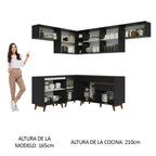 Cocina Integral de Esquina Reims 4.00 m con Encimera Negro 03