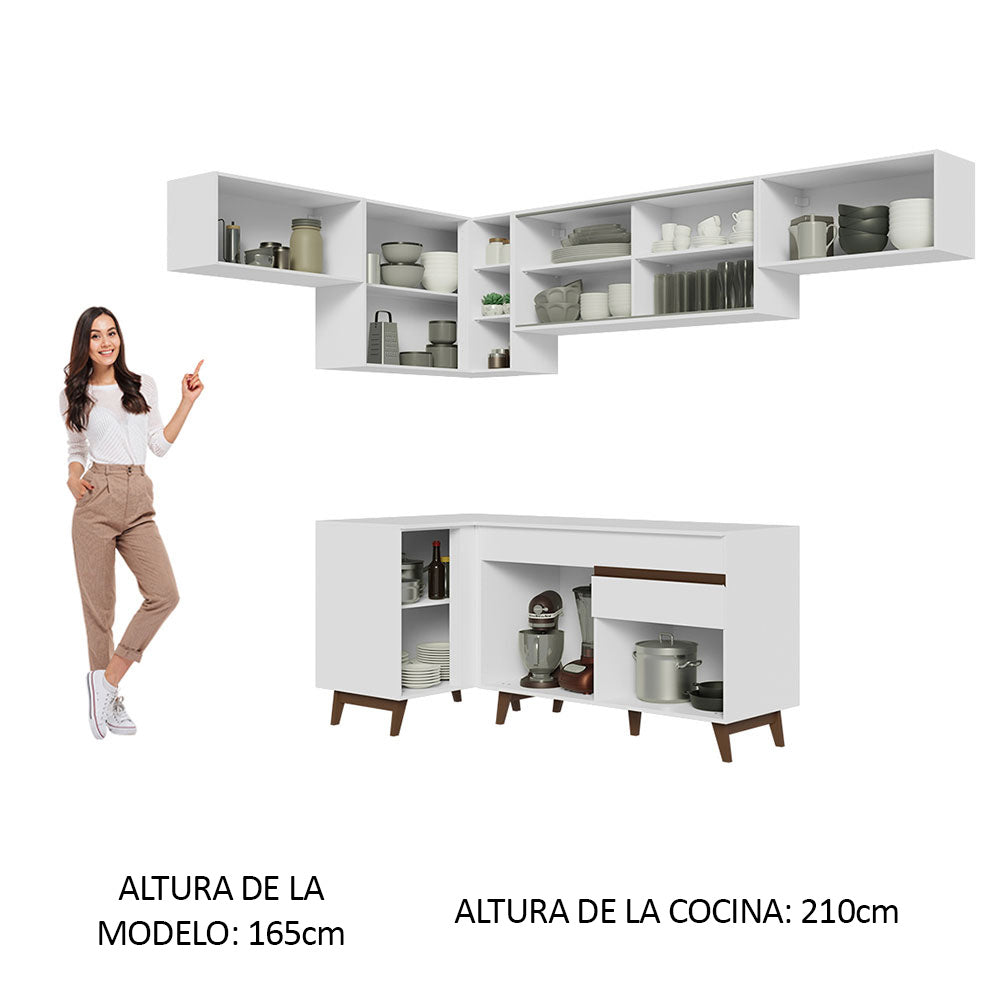 Cocina Integral de Esquina Reims 4.00 m con Encimera Blanco 04