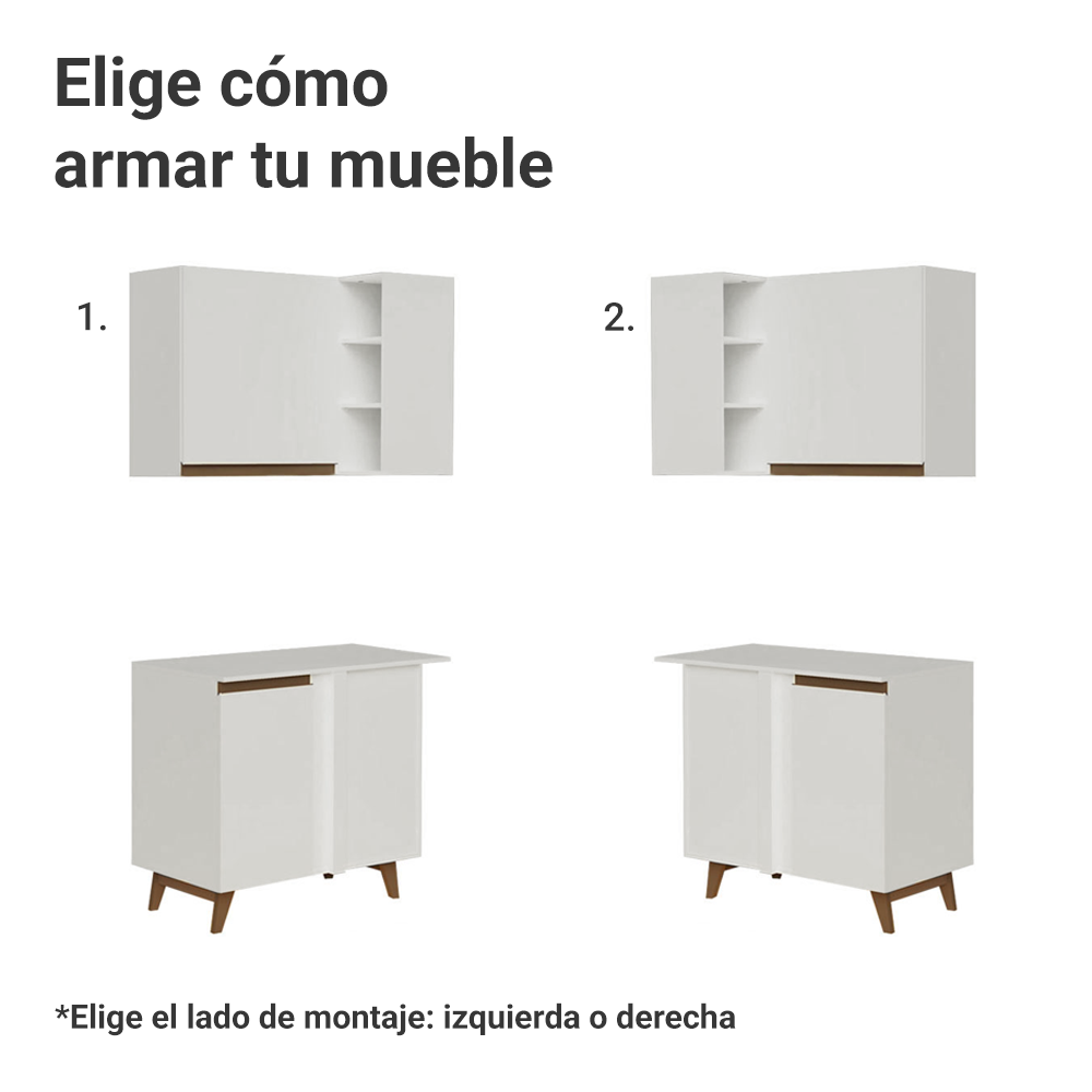 Cocina Integral de Esquina Reims 4.50 m con Encimera Blanco 01