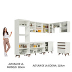 Cocina Integral de Esquina Reims 4.60 m con Encimera Blanco 02