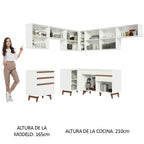 Cocina Integral de Esquina Reims 4.60 m con Encimera Blanco 03