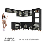 Cocina Integral de Esquina Reims 4.70 m con Encimera Negro 01