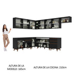 Cocina Integral de Esquina Reims 5.10 m con Encimera Negro 01
