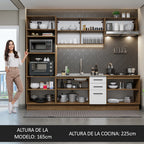 Cocina Integral Agata 2.70 Metros Marrón/Blanco 01