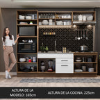 Cocina Integral Agata 2.70 Metros Marrón/Blanco 03