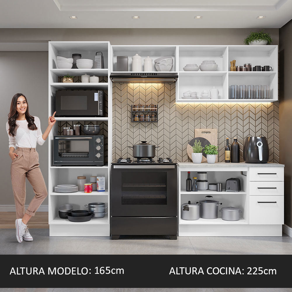 Cocina Integral Agata 2.70 m con Encimera Blanco 07