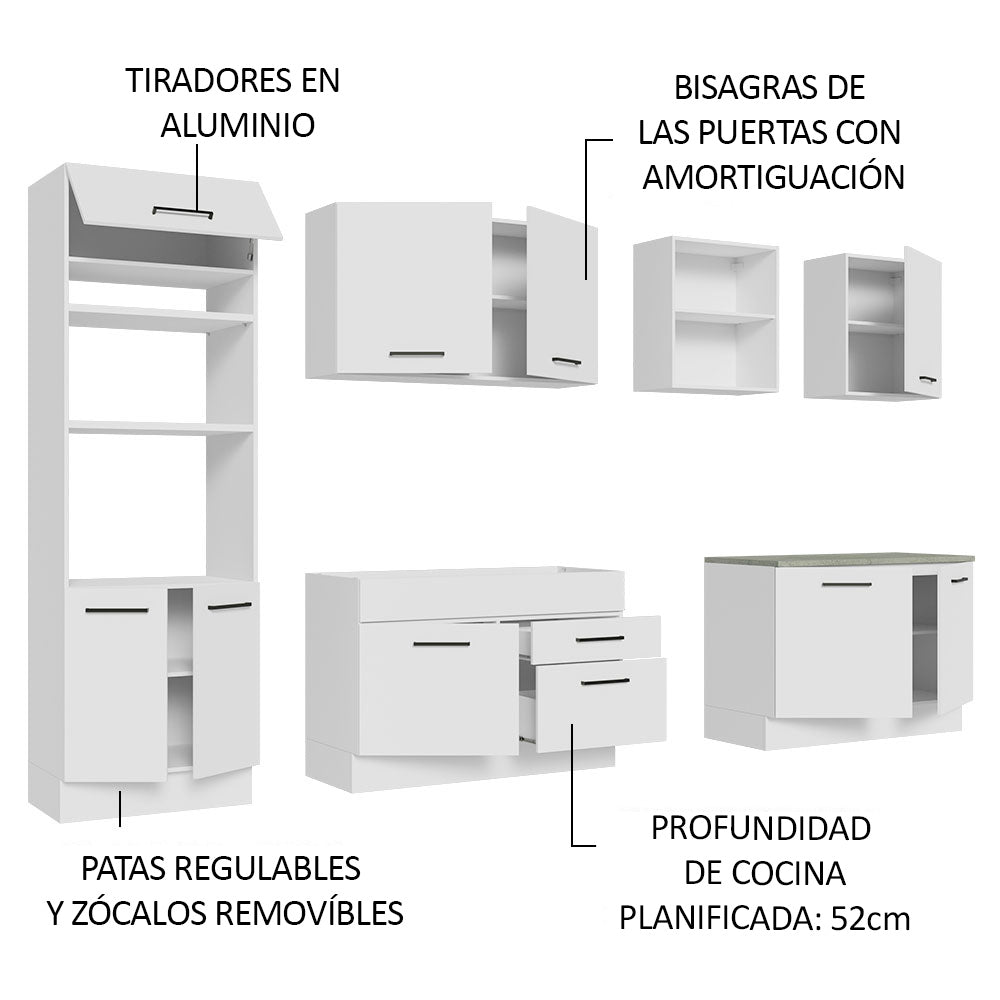 Cocina Integral Agata 3.10 Metros Blanco 02