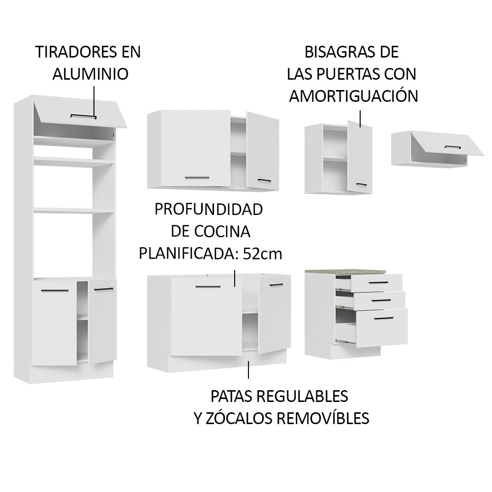 Cocina Integral Agata 3.30 Metros Blanco 01