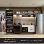 Cocina Integral Agata 3.50 Metros Marrón/Blanco 01