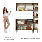 Cocina Integral Emilly Gold 1.40 Metros Marrón/Negro 03