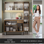 Cocina Integral Emilly 1.40 m con Mesón de Acero Marrón 07