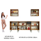 Cocina Integral Emilly King 2.30 Metros Marrón/Negro