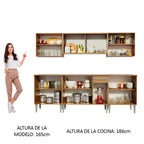 Cocina Integral Emilly Wind 2.30 Metros Marrón
