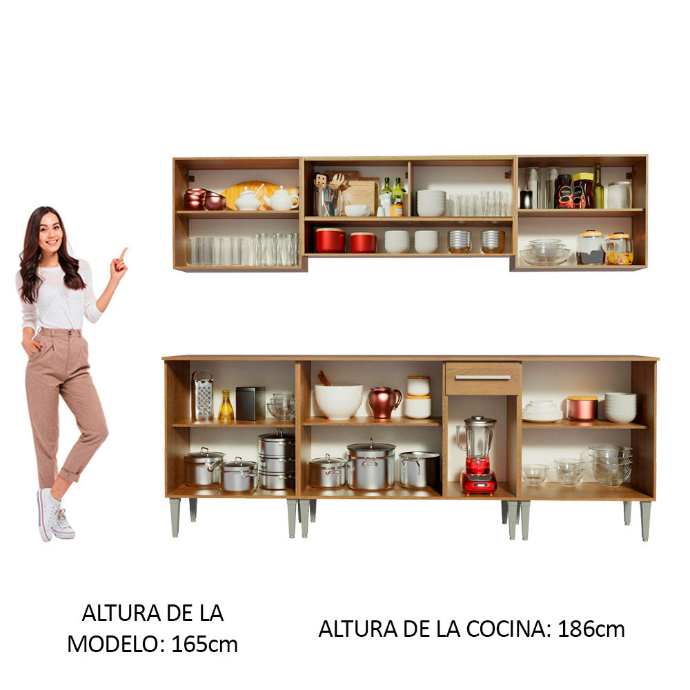 Cocina Integral Emilly Smile 2.30 Metros Marrón