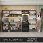 Cocina Integral Emilly 2.90 Metros Marrón/Gris 01