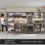 Cocina Integral Emilly Joy 3.25 Metros Marrón