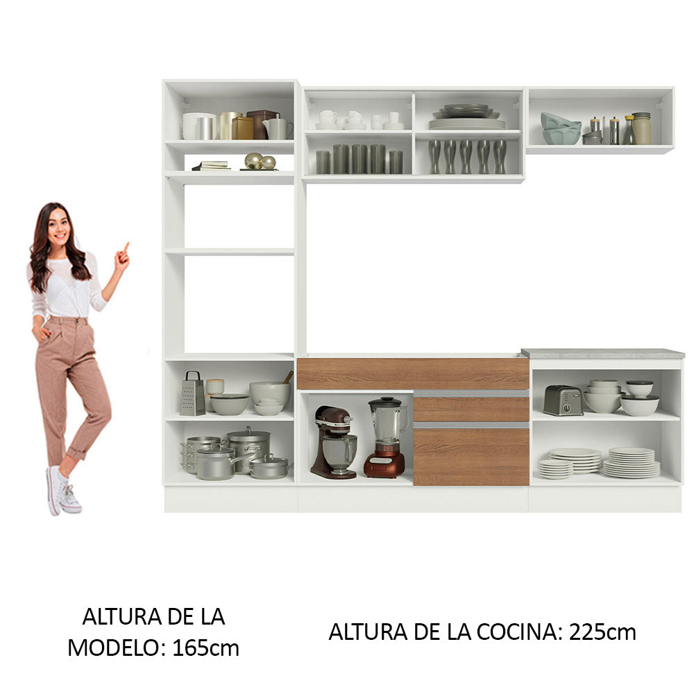 Cocina Integral Glamy 2.70 Metros Blanco/Marrón 10