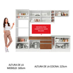 Cocina Integral Vicenza 2.90 m con Encimera Blanco/Marrón/Blanco 12