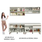 Cocina Integral Reims 2.40 m con Encimera Blanco 01