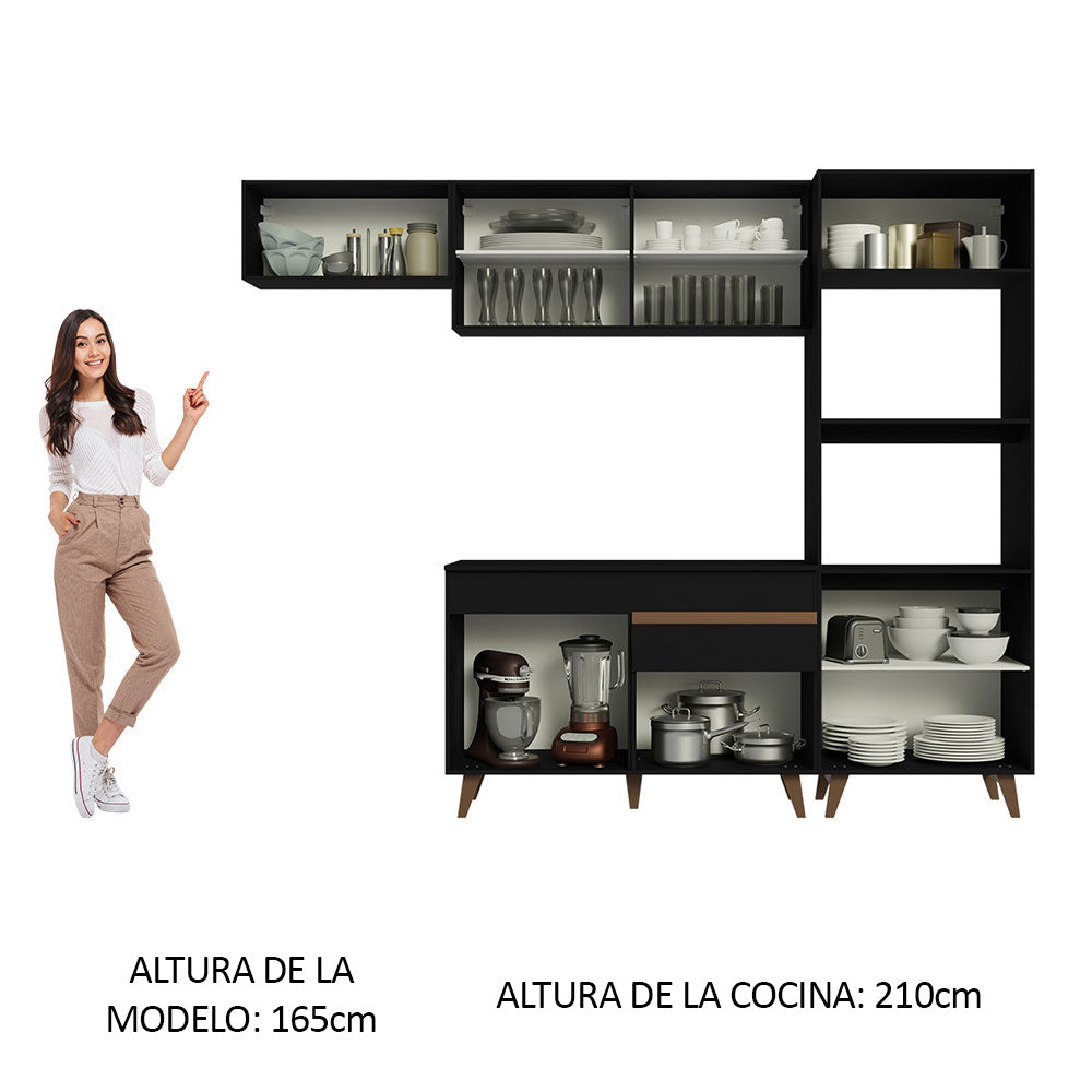 Cocina Integral Reims 2.60 m con Encimera Negro 08