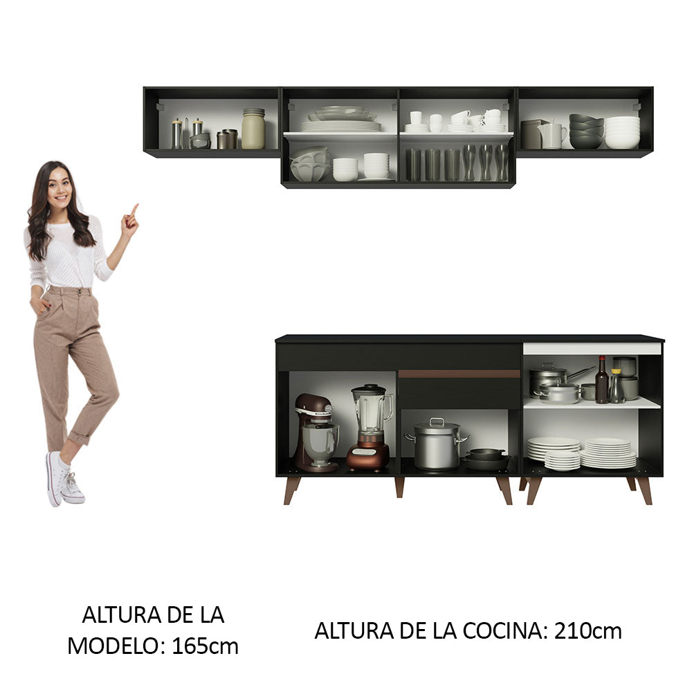 Cocina Integral Reims 2.60 m con Encimera Negro 10
