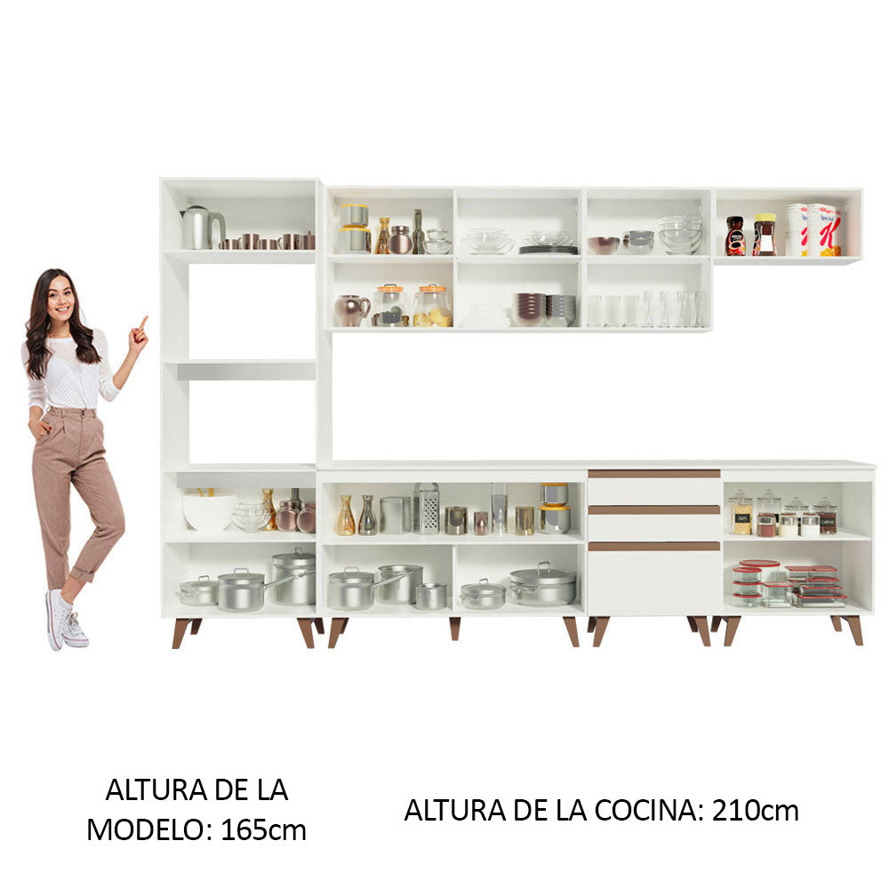 Cocina Integral Reims 3.20 m con Encimera Blanco 02