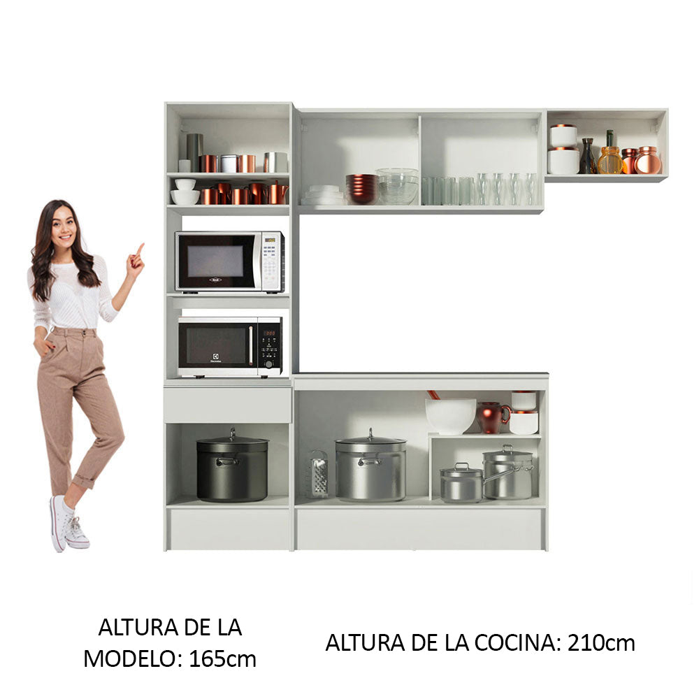 Cocina Integral Diamante 2.40 m con Encimera Blanco 02