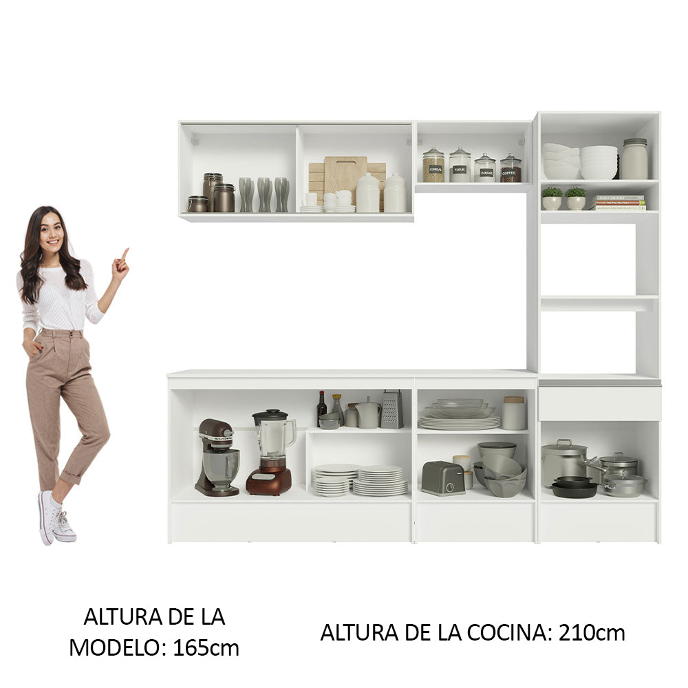 Cocina Integral Topazio 2.40 Metros con Encimera Blanco 05