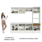 Cocina Integral Topazio 2.40 m con Encimera Blanco/Marrón 05