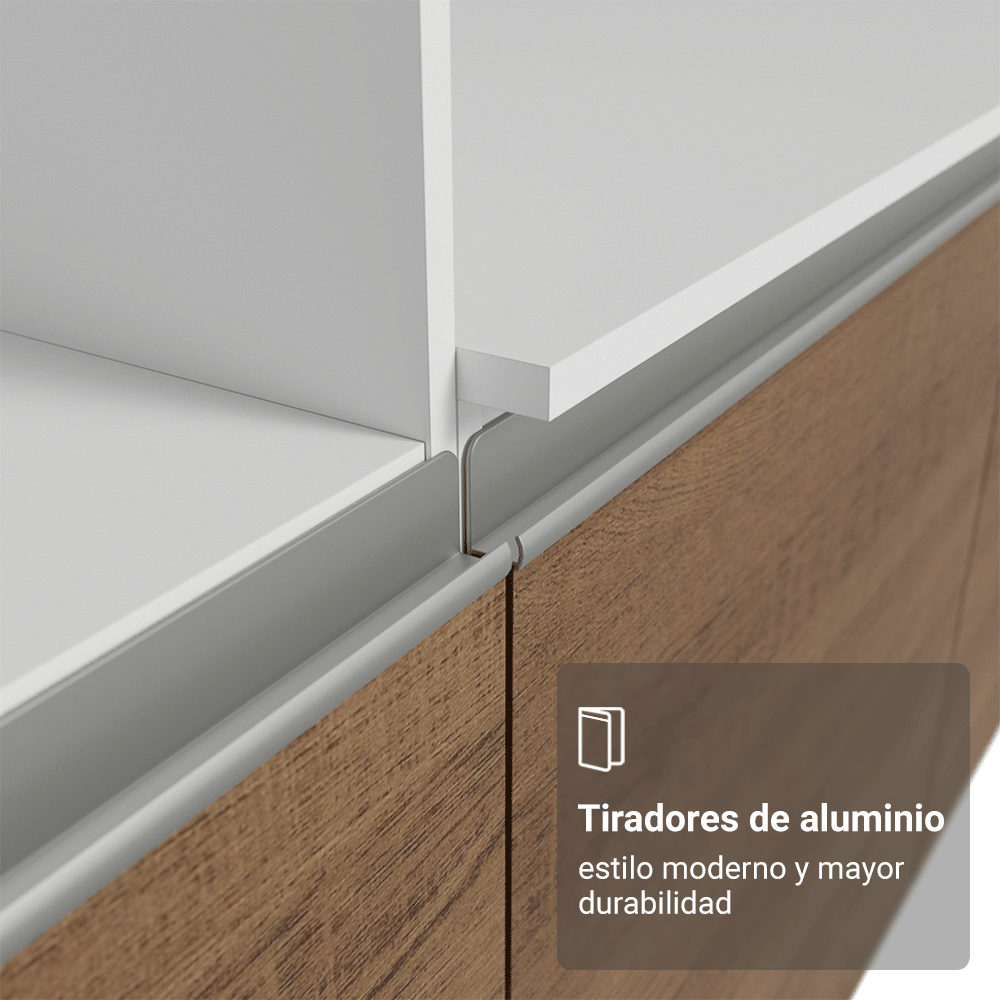Cocina Integral Diamante 2.40 m con Encimera Blanco/Marrón 06