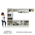 Cocina Integral Topazio 3.00 m con Encimera Blanco/Marrón
