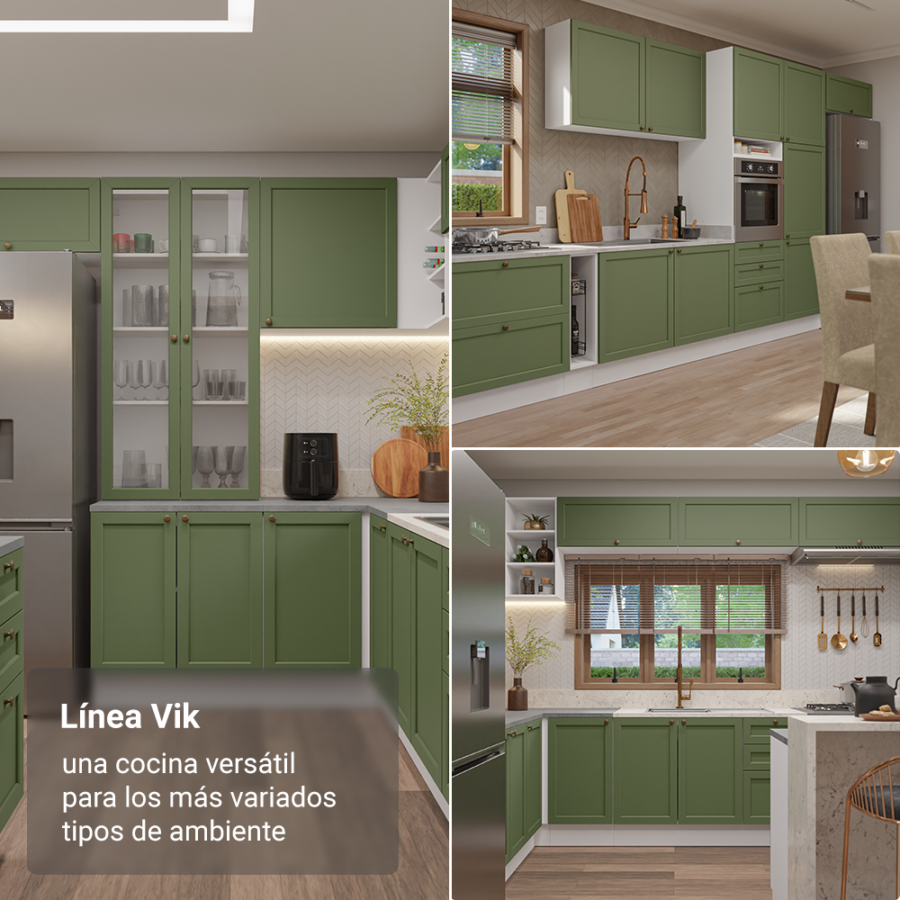 Cocina Integral Vik 1.80 Metros Blanco/Verde 03