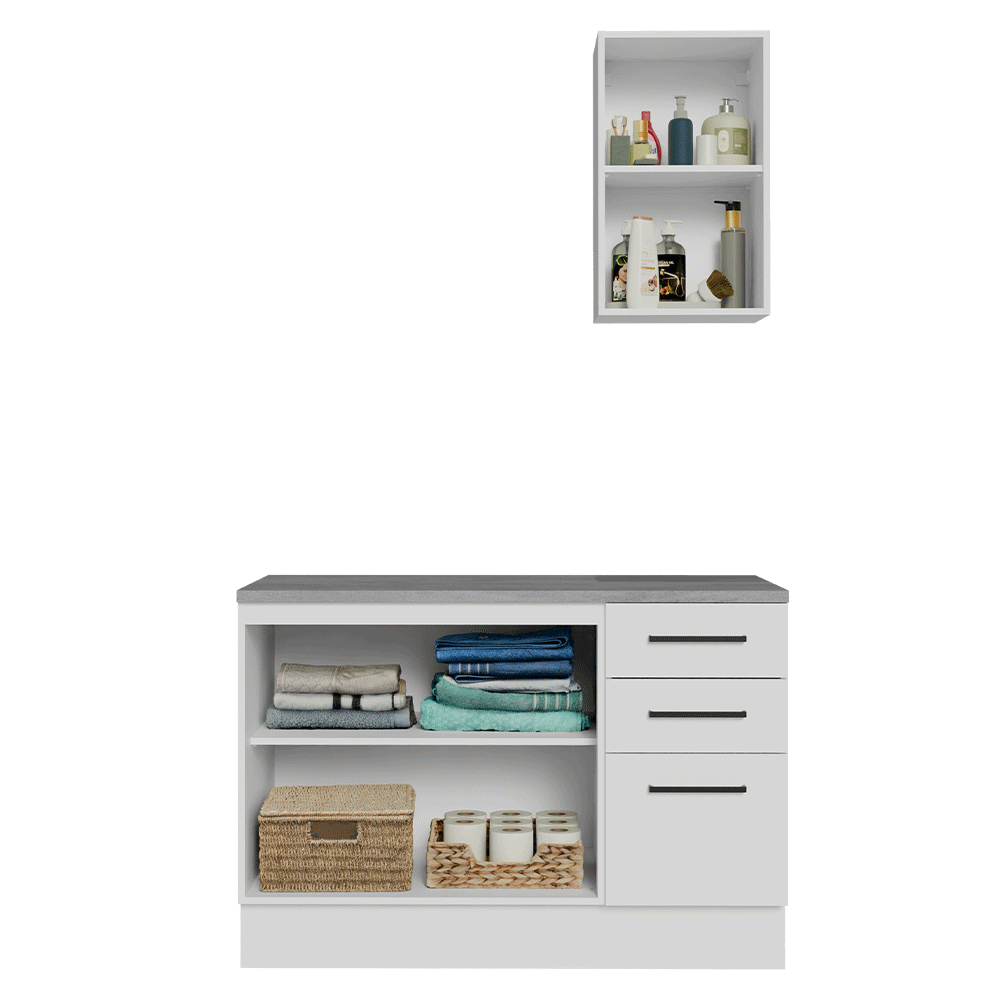 Conjunto de Mueble para Baño Agata 1.20 m 3 Puertas 3 Cajones Blanco