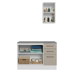 Conjunto de Mueble para Baño Agata 1.20 m 3 Puertas 3 Cajones Blanco/Crema