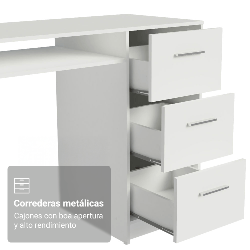 Tocador Maquillador Escritorio Madesa 1 Puerta 3 Cajones