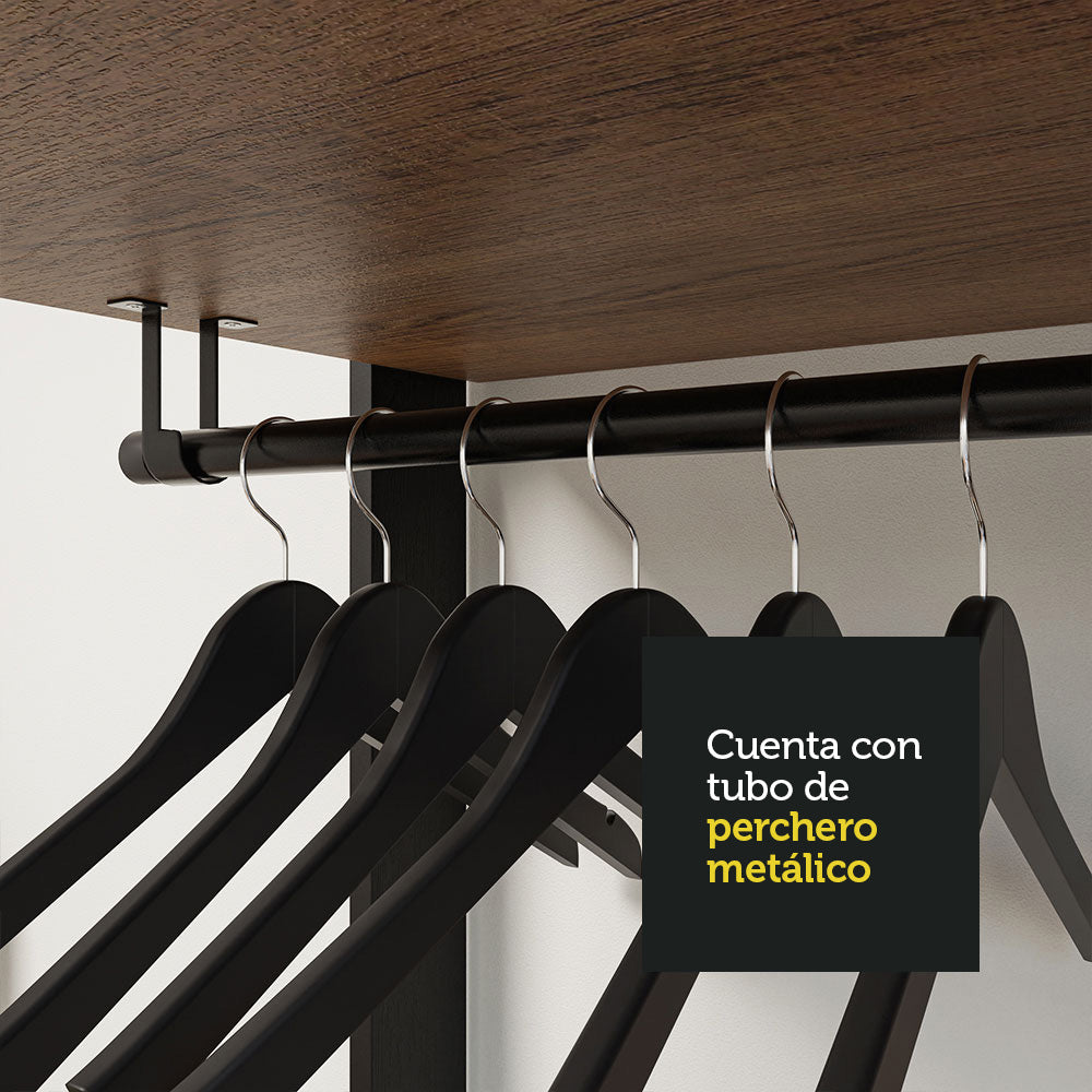 Clóset Modulado Abierto Valencia 180 cm x 188 cm x 45 cm Marrón/Negro 01