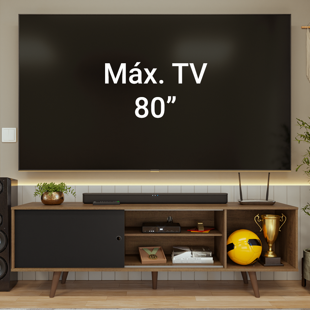 Centro de Entretenimiento Mesa para TV Torino Hasta 80 Pulgadas