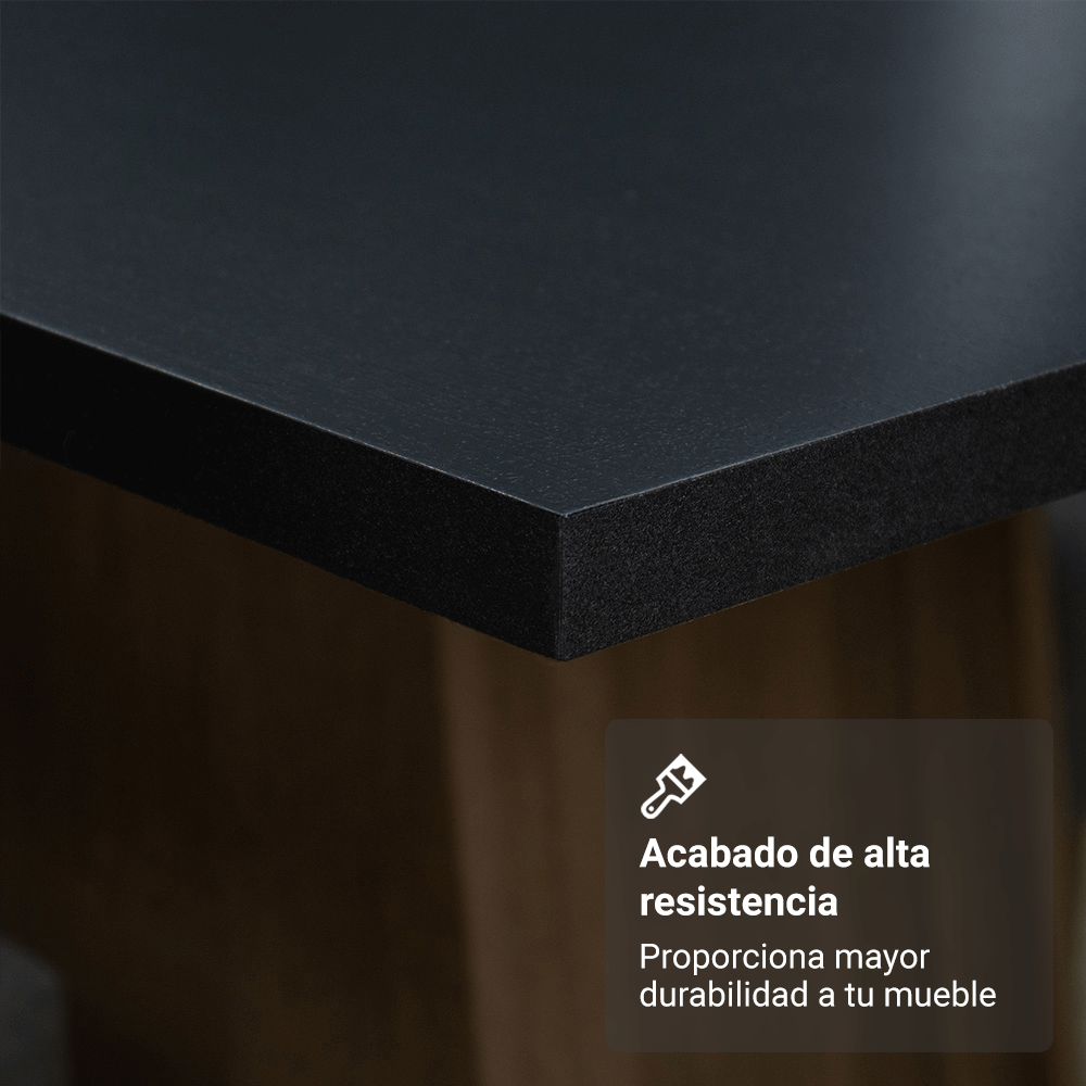 Juego de Comedor Medelin con 6 Sillas Negro/Marrón/Sintético Negro