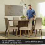 Juego de Comedor Renata con 6 Sillas Marrón/Crema/Imperial