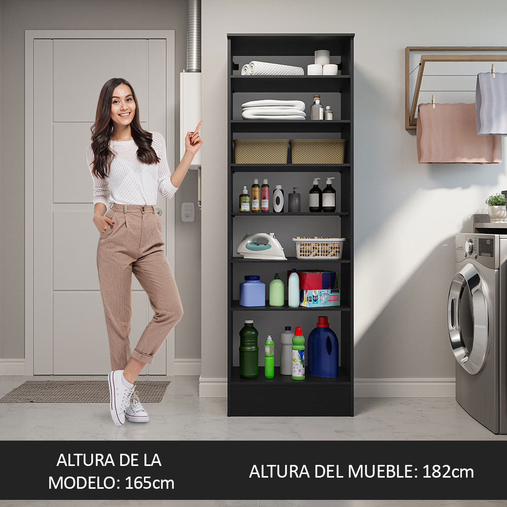 Armario Multiuso 1 Puerta 60 cm Negro