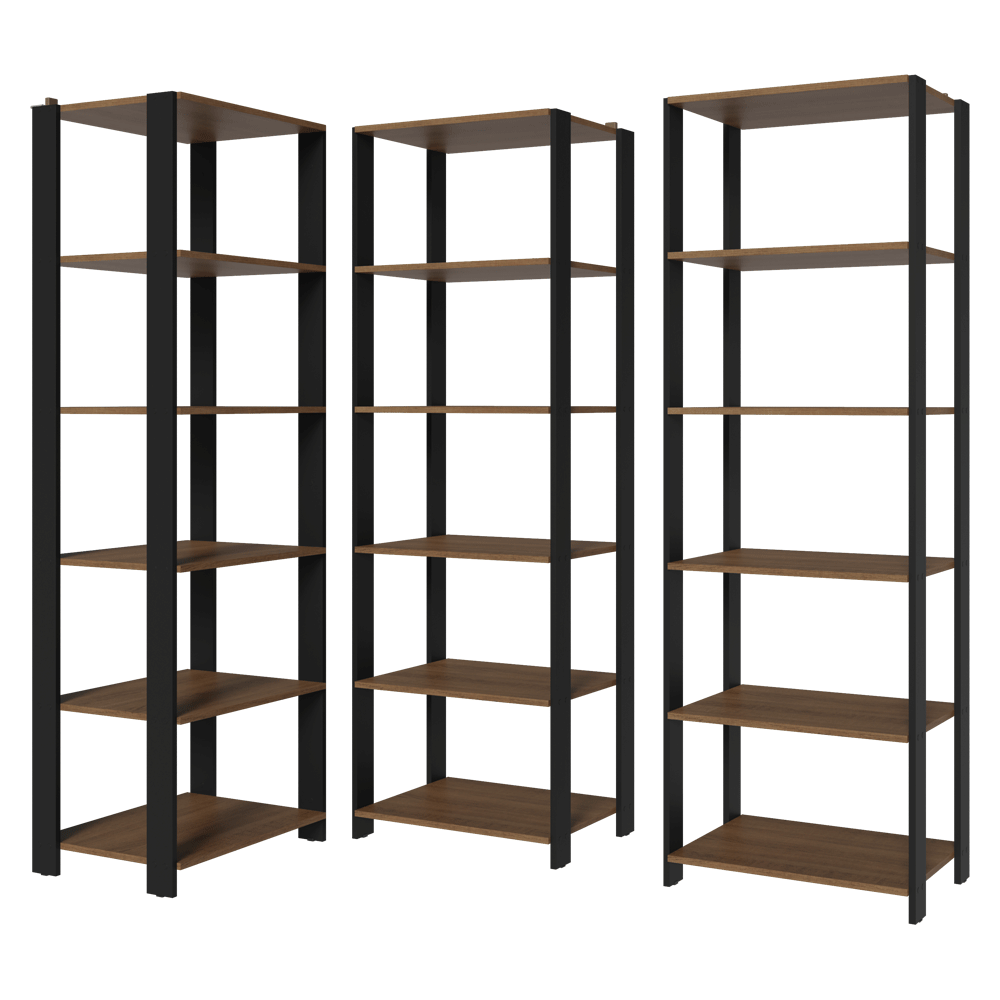 Estante Organizador Multiuso Madesa de 15 Repisas 177 cm Marrón/Negro