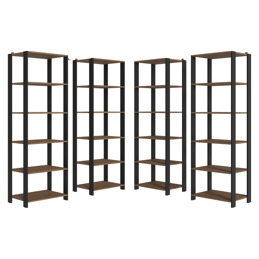 Estante Organizador Multiuso Madesa de 20 Repisas 236 cm Marrón/Negro