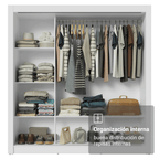 Clóset Monaco 3 Puertas Corredizas 1 Espejo Blanco 170 cm x 205 cm x 51 cm