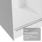 Clóset Reno 3 Puertas Corredizas 1 Espejo Blanco 180 cm x 205 cm x 54 cm
