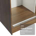 Clóset Reno 3 Puertas Corredizas 1 Espejo Marrón/Blanco 180 cm x 205 cm x 54 cm