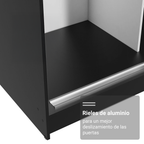 Clóset Reno 3 Puertas Corredizas con Espejos Negro/Blanco 180 cm x 205 cm x 54 cm