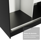 Clóset Tokio 2 Puertas Corredizas 2 Cajones Negro 218 cm x 109 cm x 54 cm